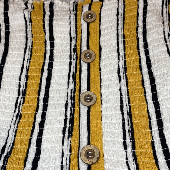 Beautiful Strapless Romper High Waisted SIZE:S Colors- ORANGE WHITE & BLACK - Picture 3 of 5